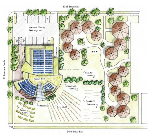 The proposed plan for the new building